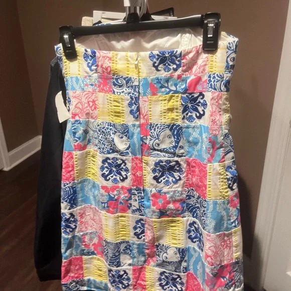 Lilly Pulitzer Strapless Patchwork Dress - Blue, Pink, Yellow - Picture 2 of 2